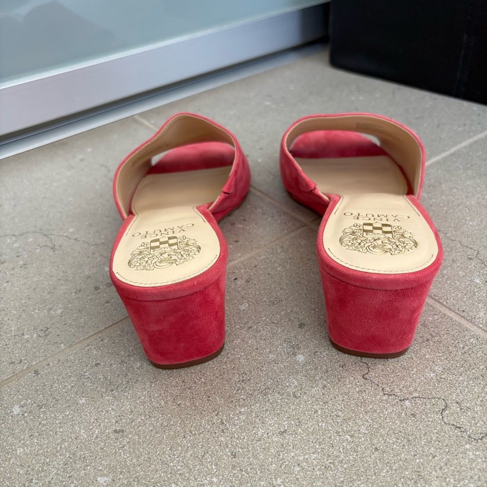 Vince Camuto Coral Suede Wedge Heel Sandals - Picture 6 of 8
